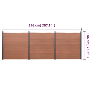 Sada plotových dílců hnědá 526 x 186 cm WPC - obrázek 11