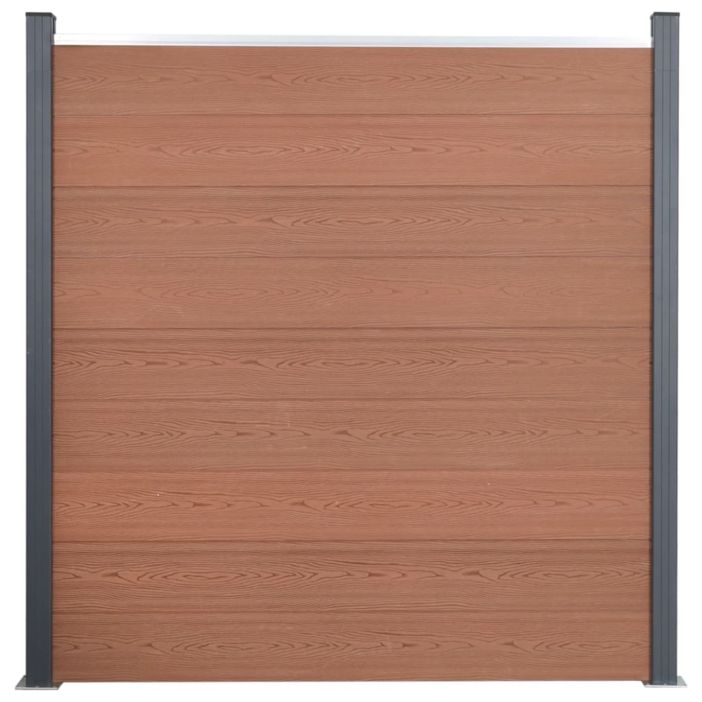 Thumbnail - vidaXL Zaunelement-Set Braun 353x186 cm WPC
