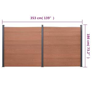 Sada plotových dílců hnědá 353 x 186 cm WPC - obrázek 11