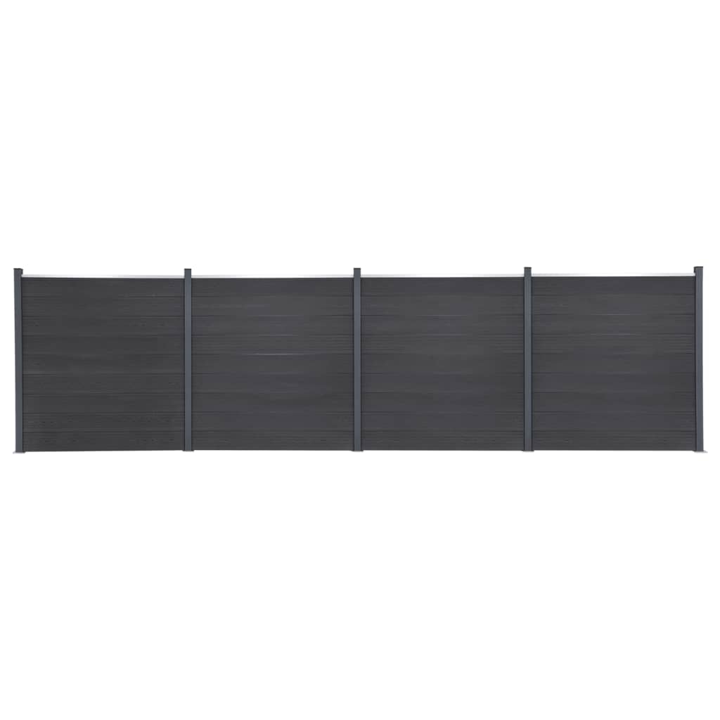 vidaXL Set panouri pentru gard, gri, 699x186 cm, WPC