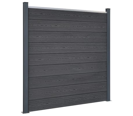 vidaXL Zaunelement-Set Grau 872x186 cm WPC
