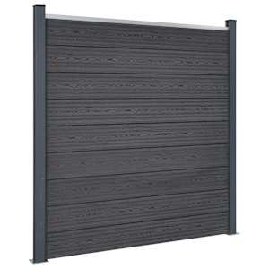 vidaXL Zaunelement-Set Grau 872x186 cm WPC