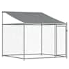 vidaXL koeraaedik, katuse ja uksega, hall, 2x2x2 m, tsingitud teras