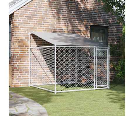 Gabbia Per Cani VidaXL 4x2x2m - In Acciaio Zincato Con Tetto Impermeabile E Porta - Foto 9