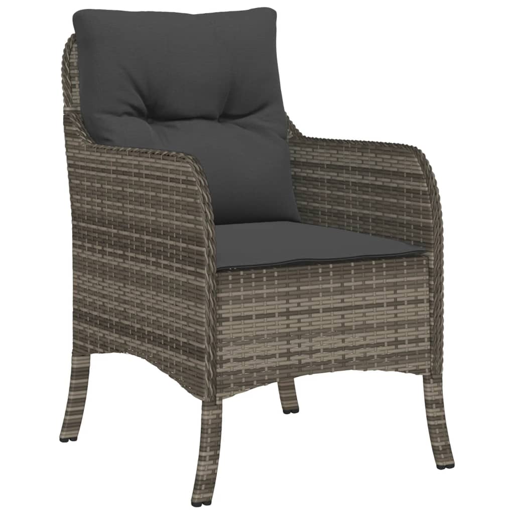 vidaXL 9-delige Tuinset met kussens poly rattan grijs afbeelding
