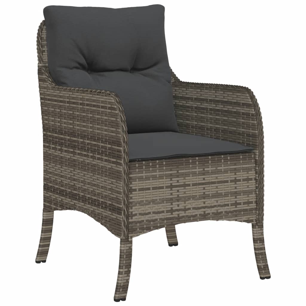 vidaXL 5-delige Tuinset met kussens poly rattan grijs afbeelding