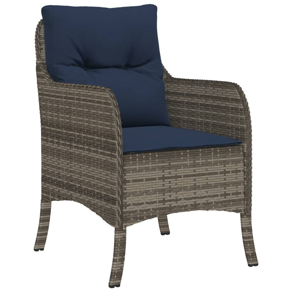 Vidaxl 9 Piece Patio Dining Set With Cushions Gray Poly Rattan