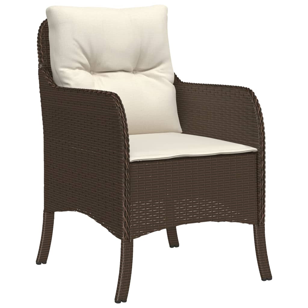 vidaXL 7-delige Tuinset met kussens poly rattan bruin afbeelding