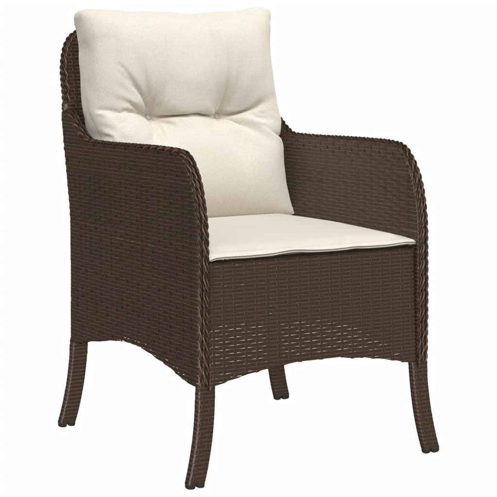 vidaXL 7-delige Tuinset met kussens poly rattan bruin afbeelding