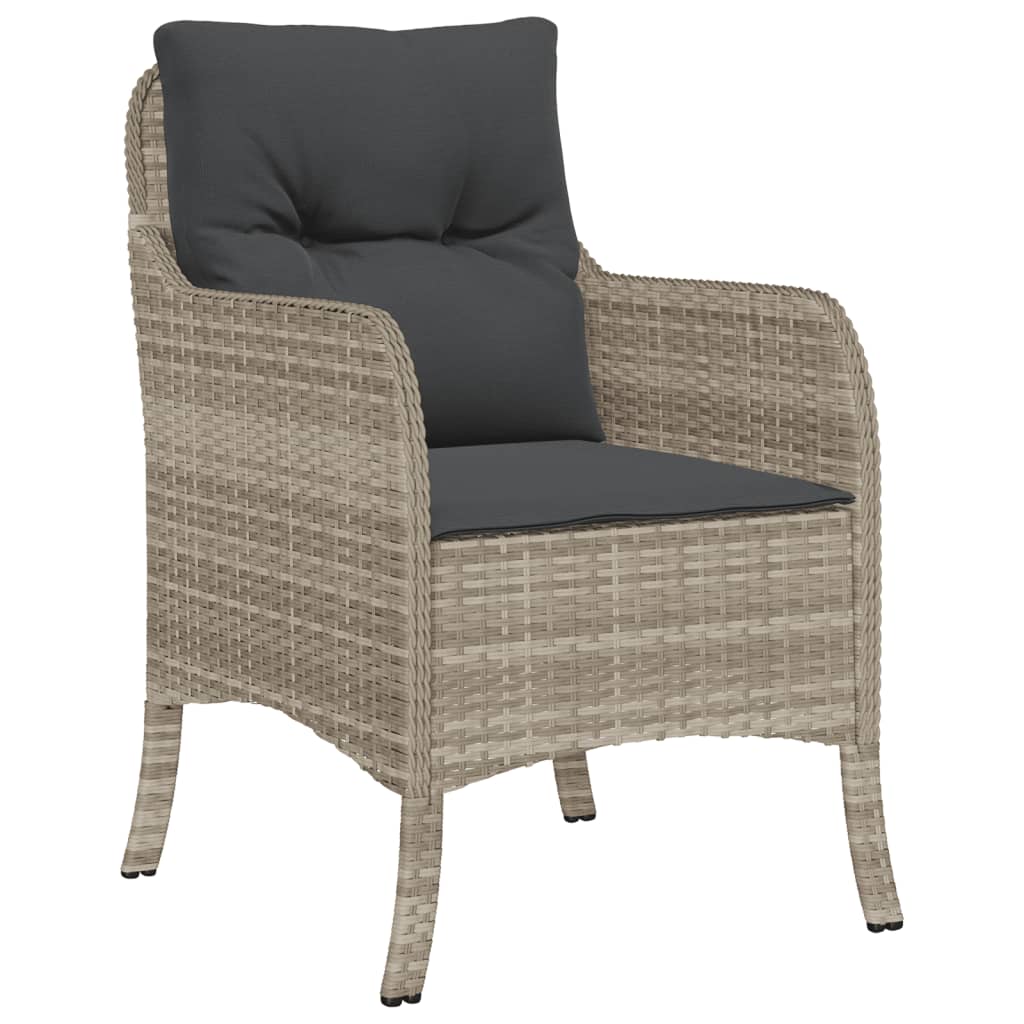 vidaXL 9-delige Tuinset met kussens poly rattan lichtgrijs afbeelding