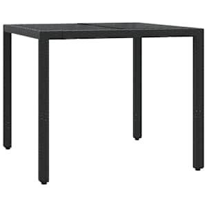 3dílný bistro set s poduškami černý polyratan - obrázek 4
