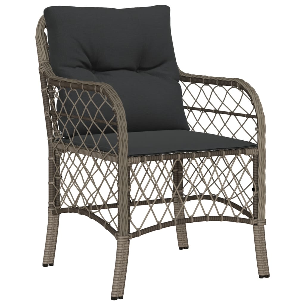 vidaXL 5-delige Tuinset met kussens poly rattan grijs afbeelding