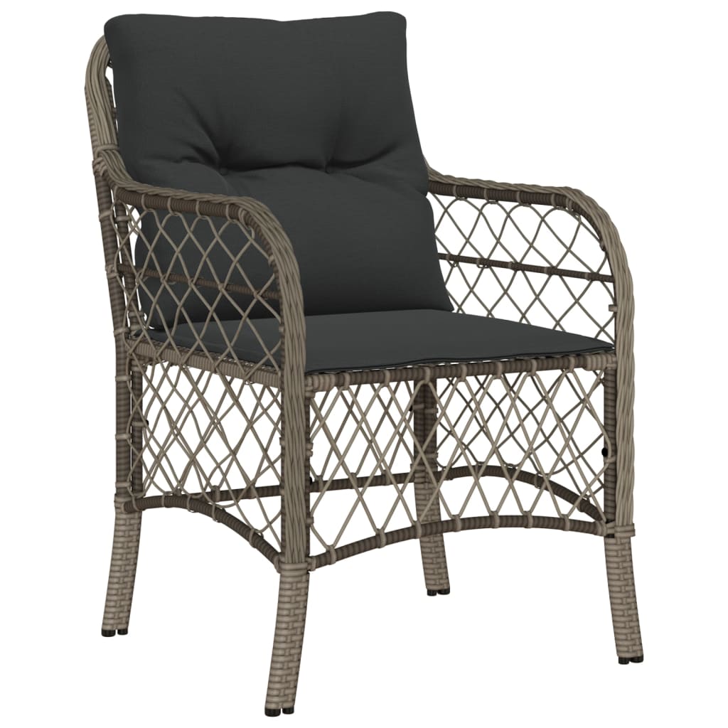 vidaXL 7-delige Tuinset met kussens poly rattan grijs afbeelding