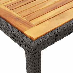 3dílný bistro set s poduškami černý polyratan - obrázek 6
