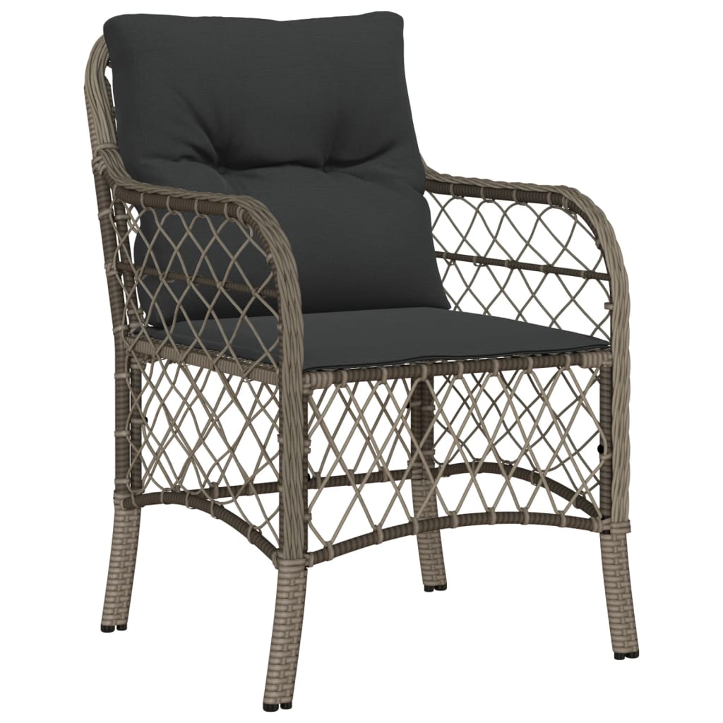 vidaXL 5-delige Tuinset met kussens poly rattan grijs afbeelding