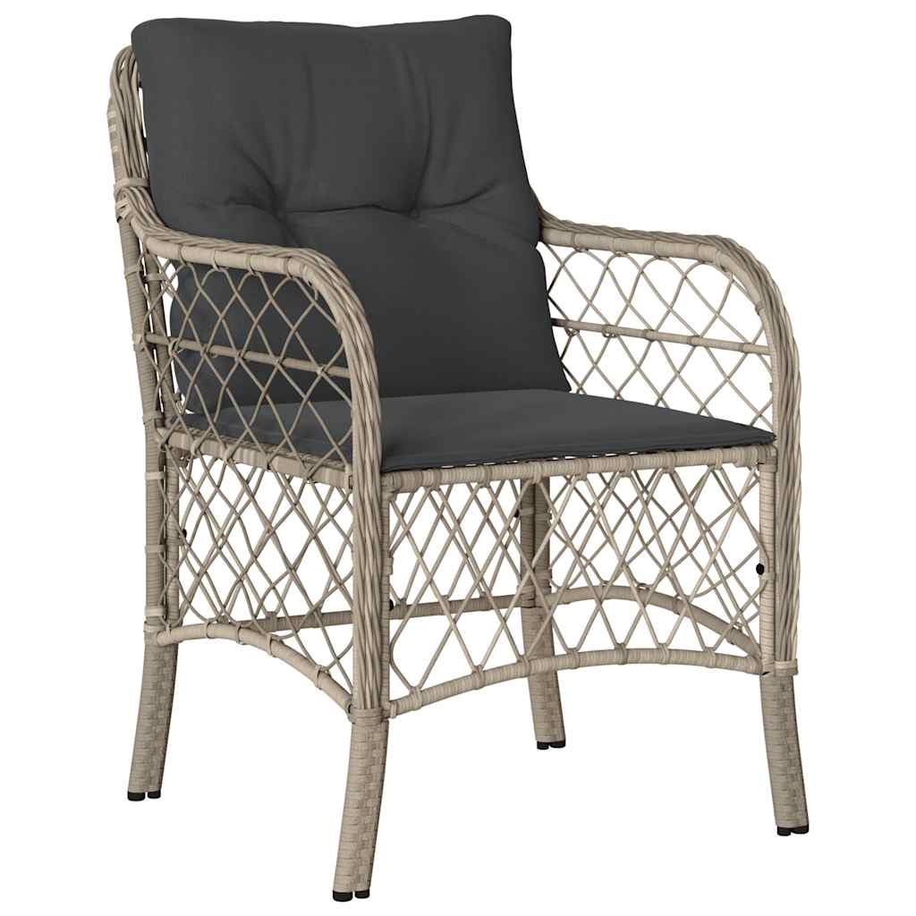 vidaXL 9-delige Tuinset met kussens poly rattan lichtgrijs afbeelding