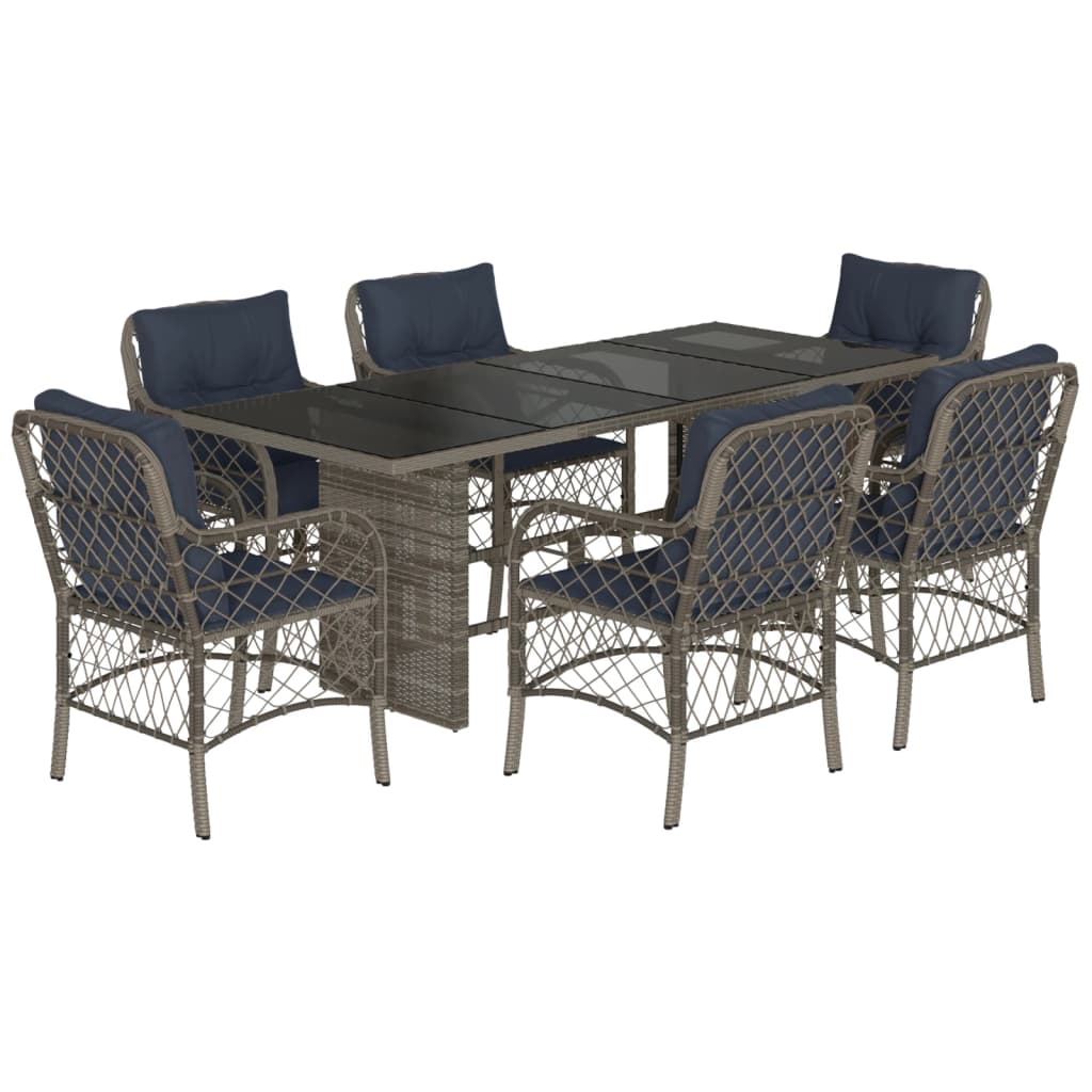 Garden Dining Set Grey and Navy Blue - Image 2