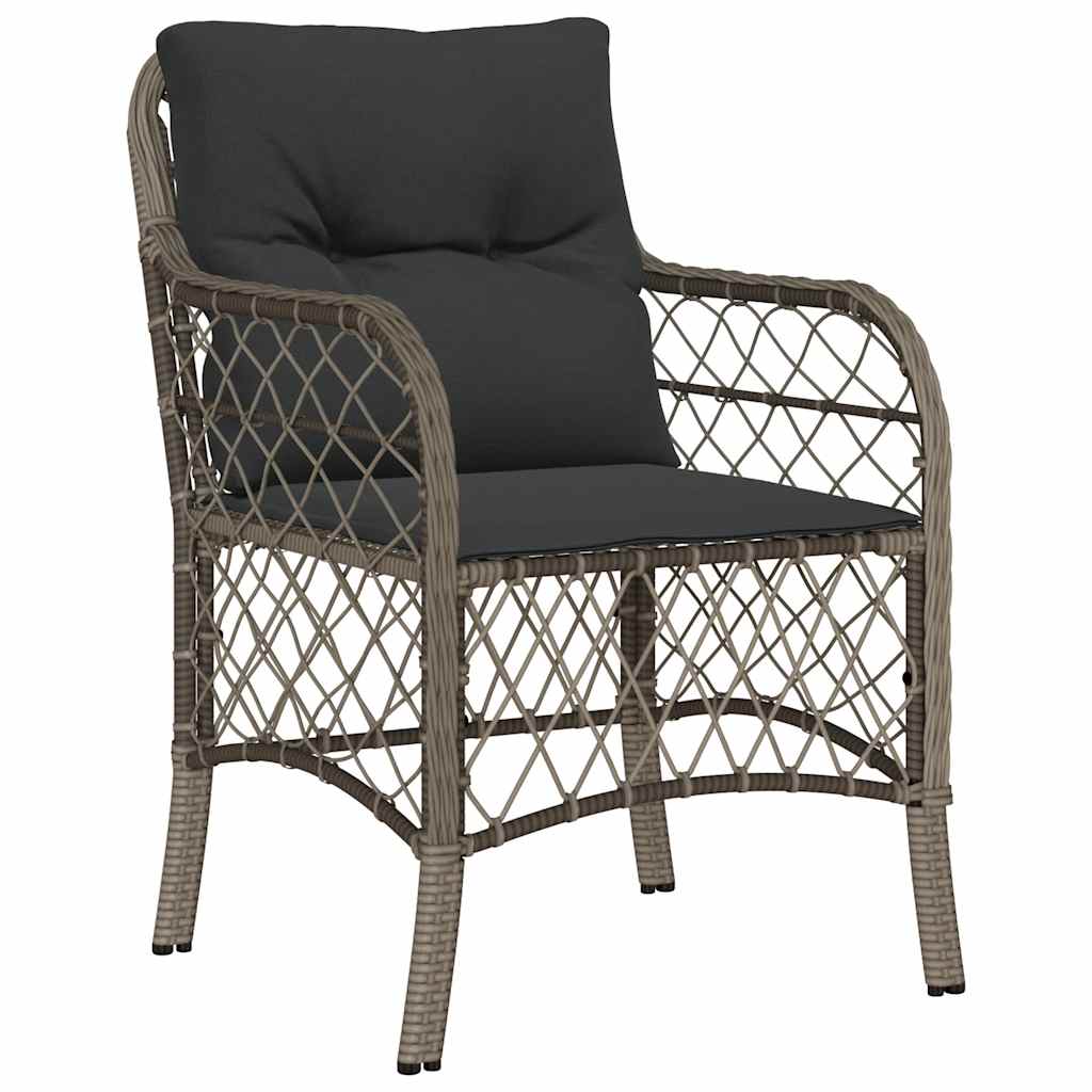 vidaXL 9-delige Tuinset met kussens poly rattan grijs afbeelding