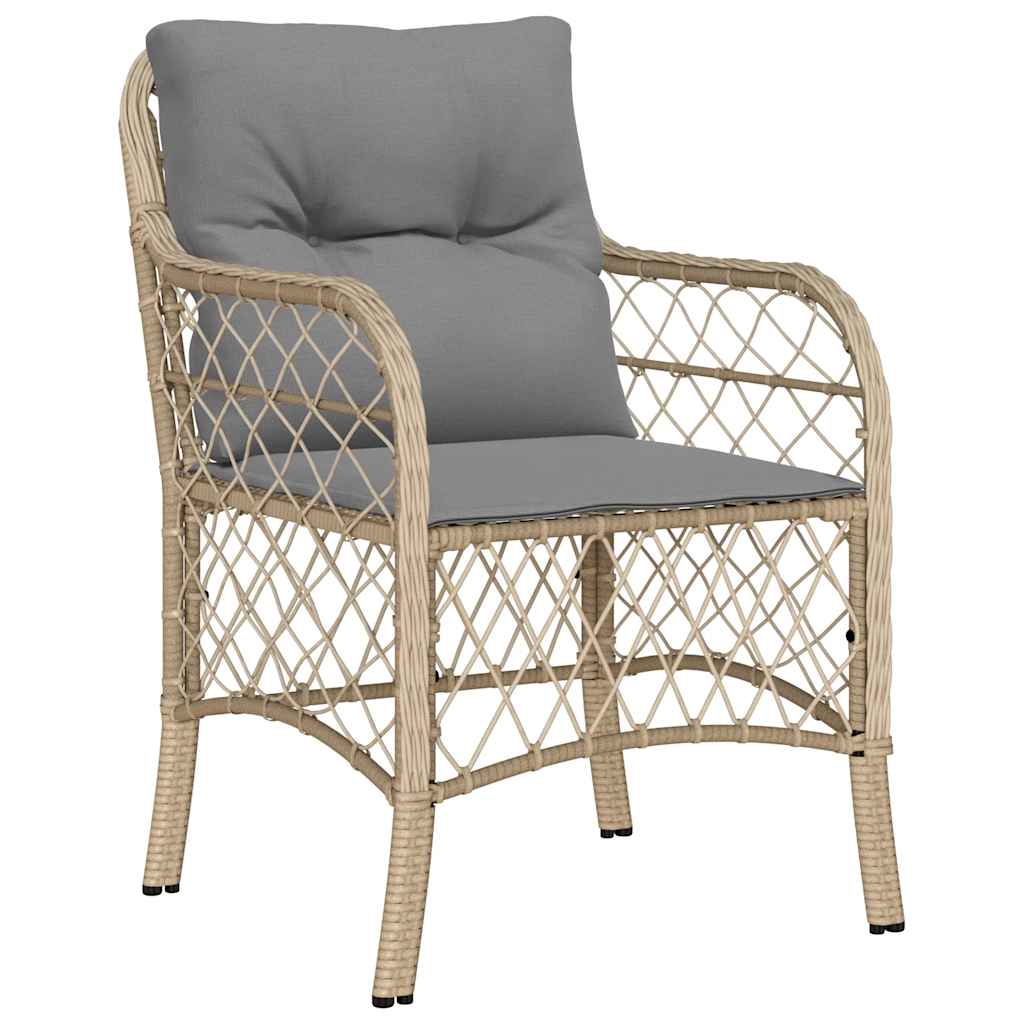 vidaXL 9-delige Tuinset met kussens poly rattan gemengd beige afbeelding