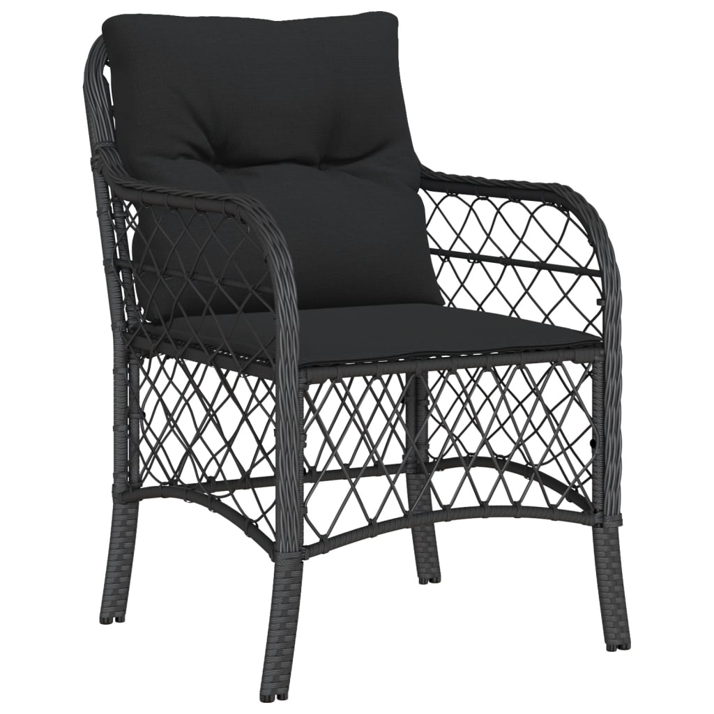 vidaXL 7-delige Tuinset met kussens poly rattan zwart afbeelding