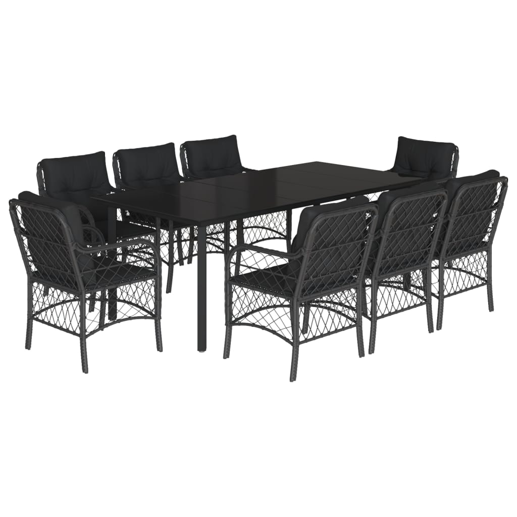 vidaXL 9-delige Tuinset poly rattan zwart, foto 3