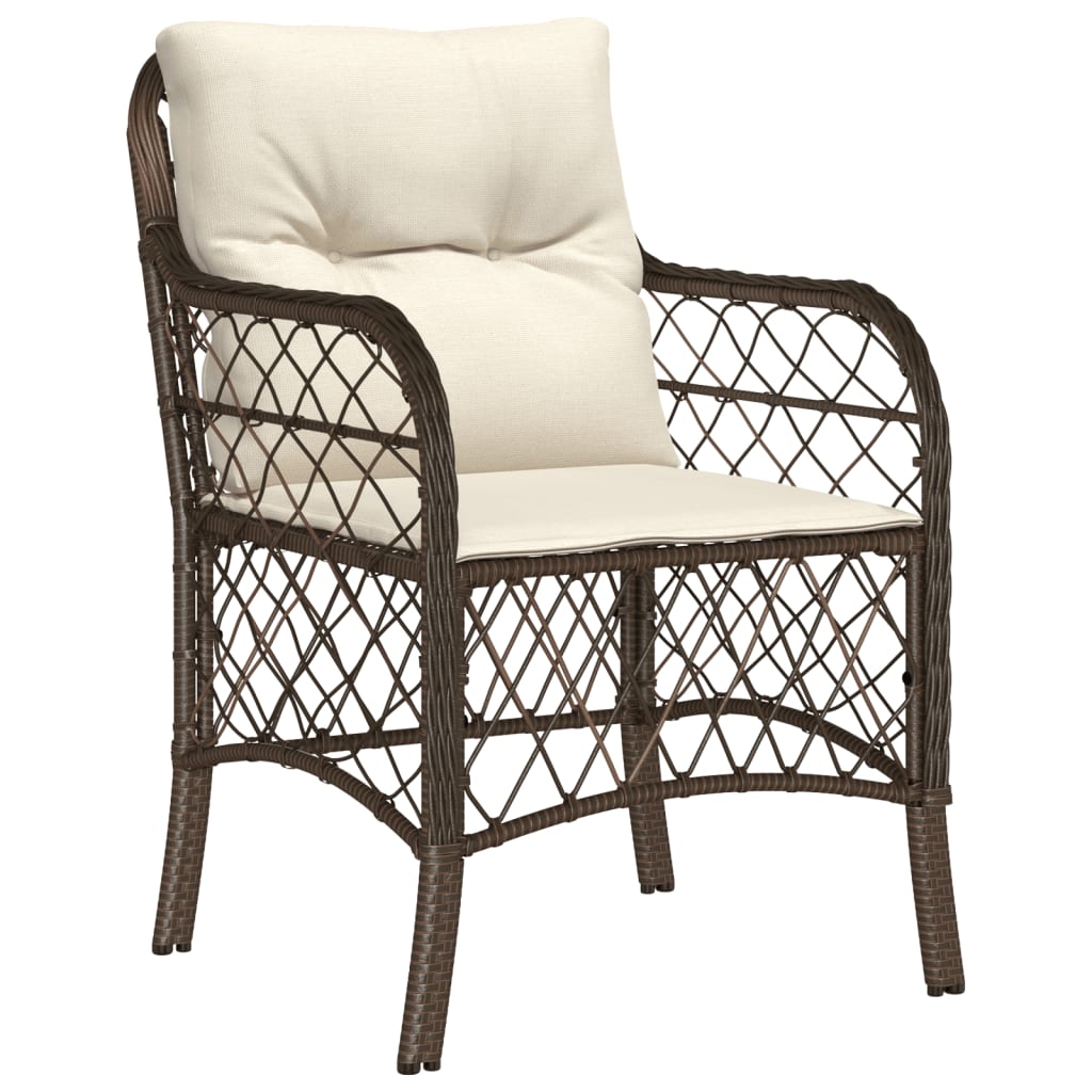 vidaXL 5-delige Tuinset met kussens poly rattan bruin afbeelding