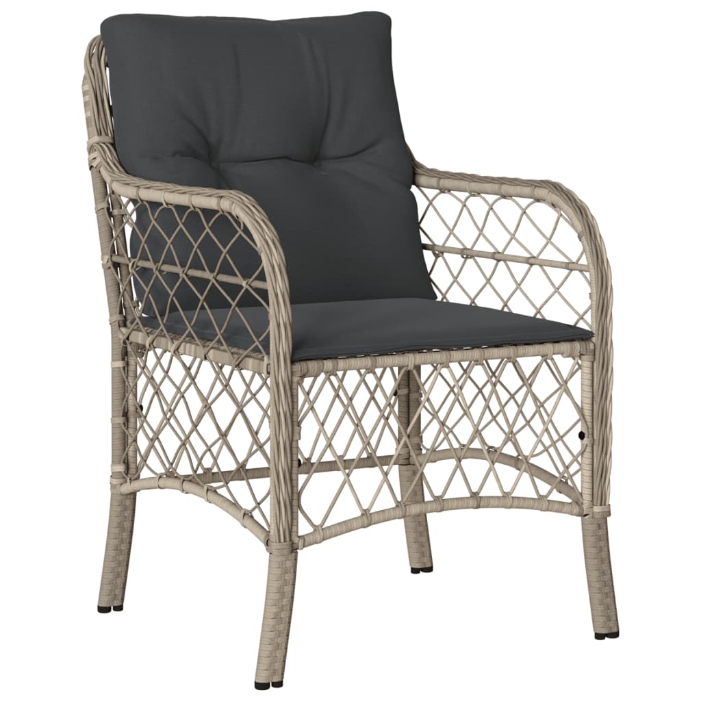 vidaXL 7-delige Tuinset met kussens poly rattan grijs afbeelding