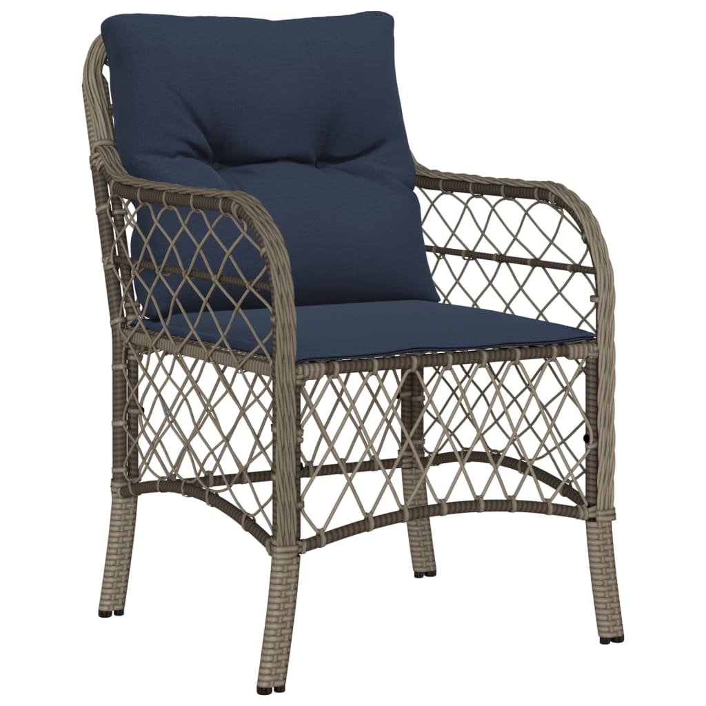 Vidaxl 5 Piece Patio Dining Set With Cushions Gray Poly Rattan