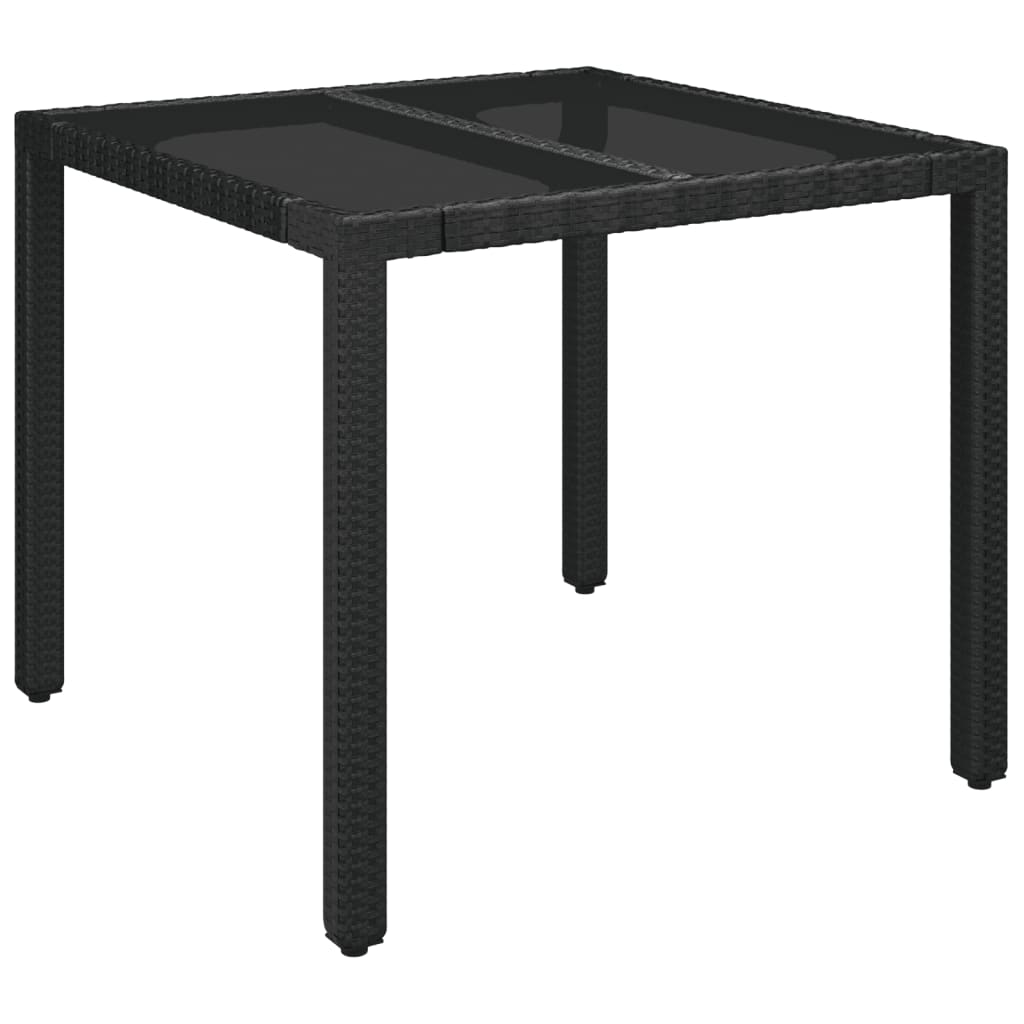 vidaXL 5-delige Tuinset met kussens poly rattan zwart afbeelding