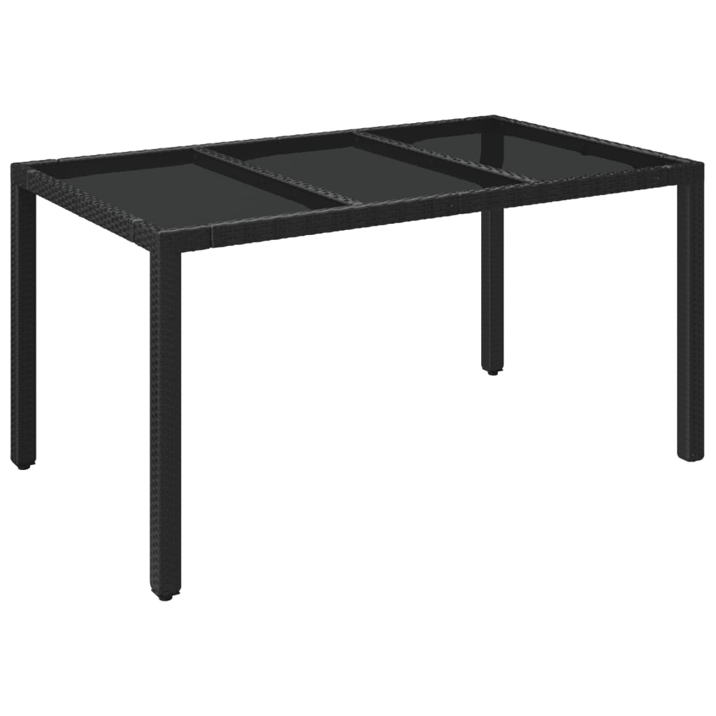 vidaXL 7-delige Tuinset met kussens poly rattan zwart afbeelding