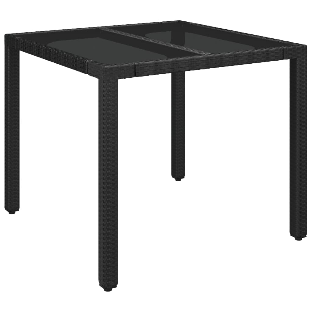 vidaXL 5-delige Tuinset met kussens poly rattan zwart afbeelding