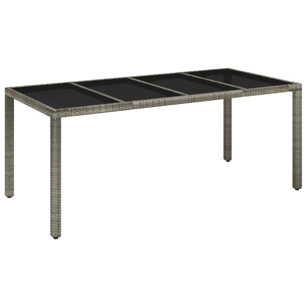 vidaXL 7-delige Tuinset met kussens poly rattan grijs afbeelding