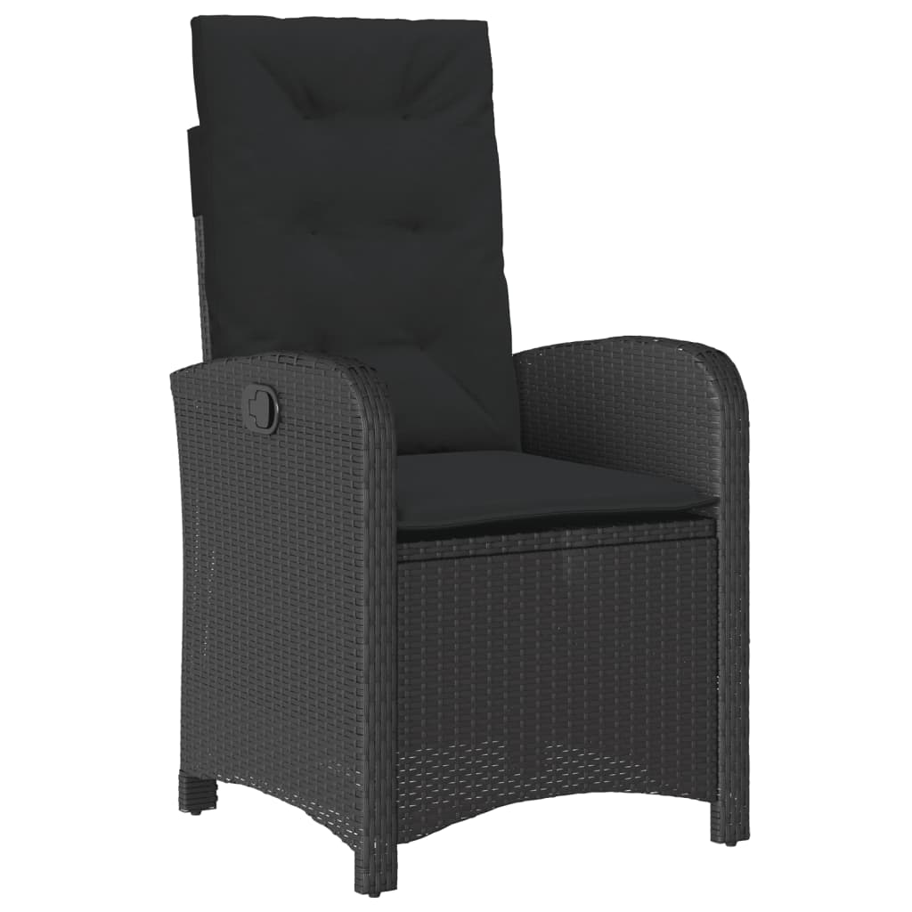 vidaXL 9-delige Tuinset poly rattan zwart afbeelding