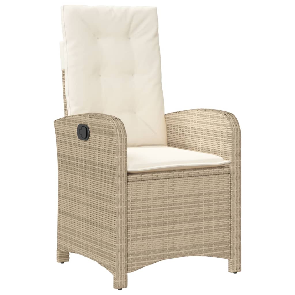 vidaXL 7-delige Tuinset met kussens poly rattan beige afbeelding