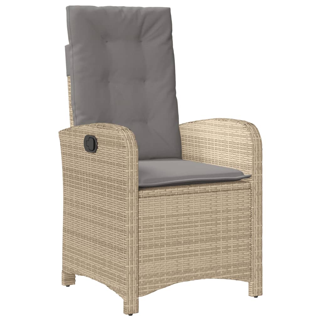 Zestaw mebli ogrodowych rattan PE, 8 krzeseł, stół, poduszki - beige/gray - 190x80x74 cm