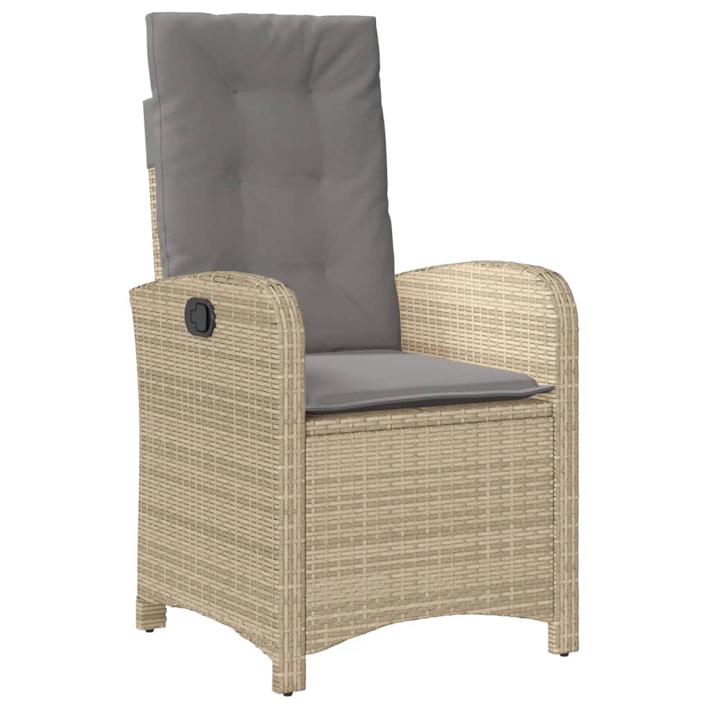 vidaXL 9-delige Tuinset met kussens poly rattan gemengd beige afbeelding