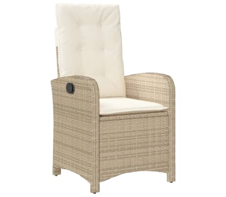 vidaXL Set mobilier pentru grădină, 7 piese, cu perne, bej, poliratan