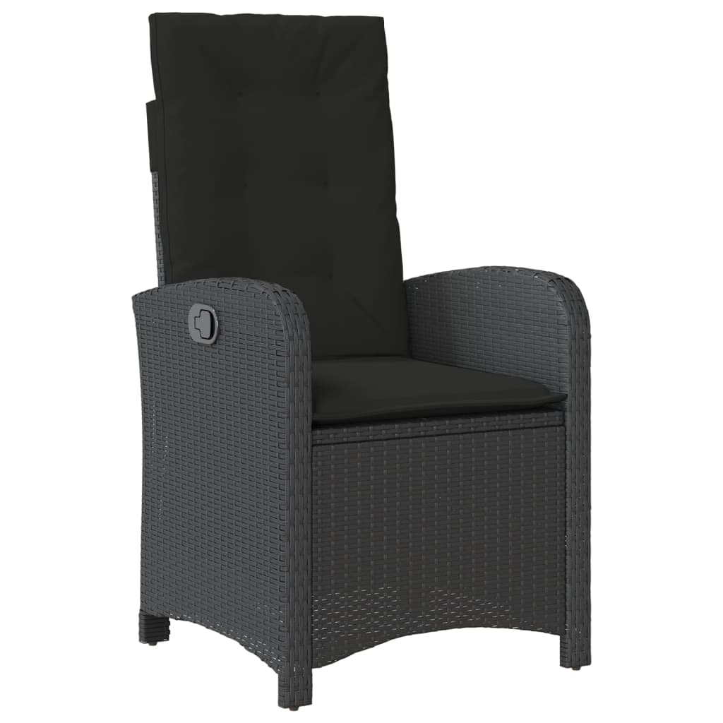 vidaXL 9-delige Tuinset poly rattan zwart afbeelding