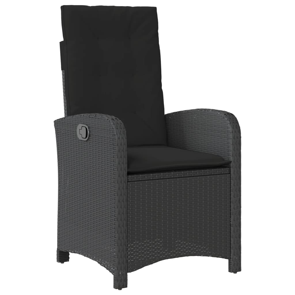 vidaXL 7-delige Tuinset met kussens poly rattan zwart afbeelding