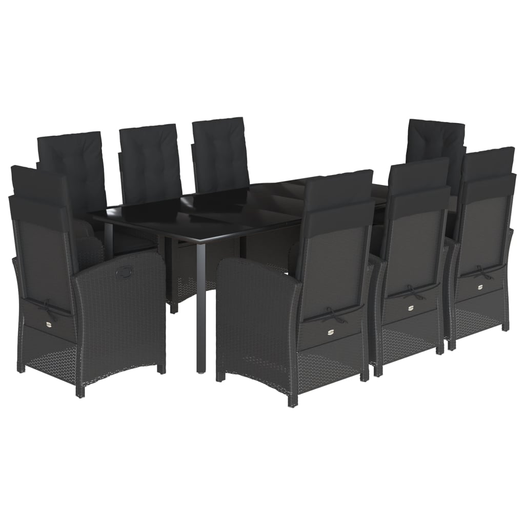 vidaXL 9-delige Tuinset poly rattan zwart, foto 3