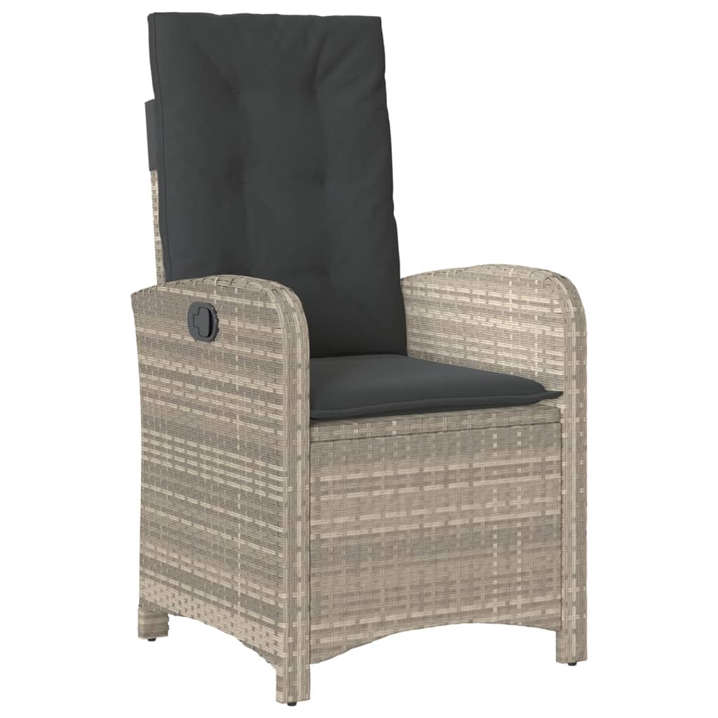 vidaXL 7-delige Tuinset met kussens poly rattan grijs