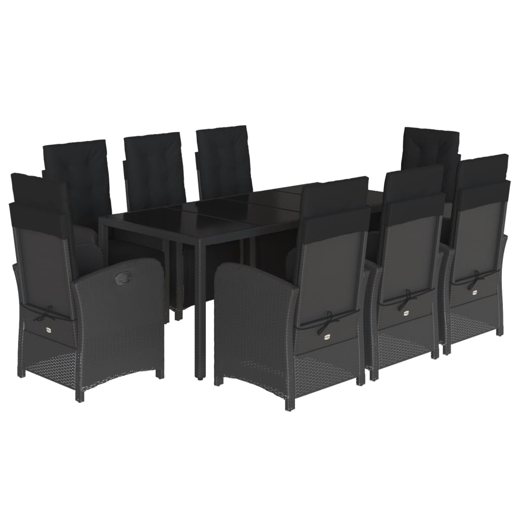vidaXL 9-delige Tuinset poly rattan zwart, foto 3