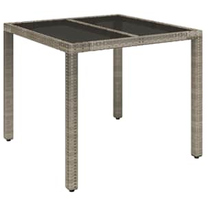 3dílný bistro set s poduškami šedý polyratan - obrázek 4