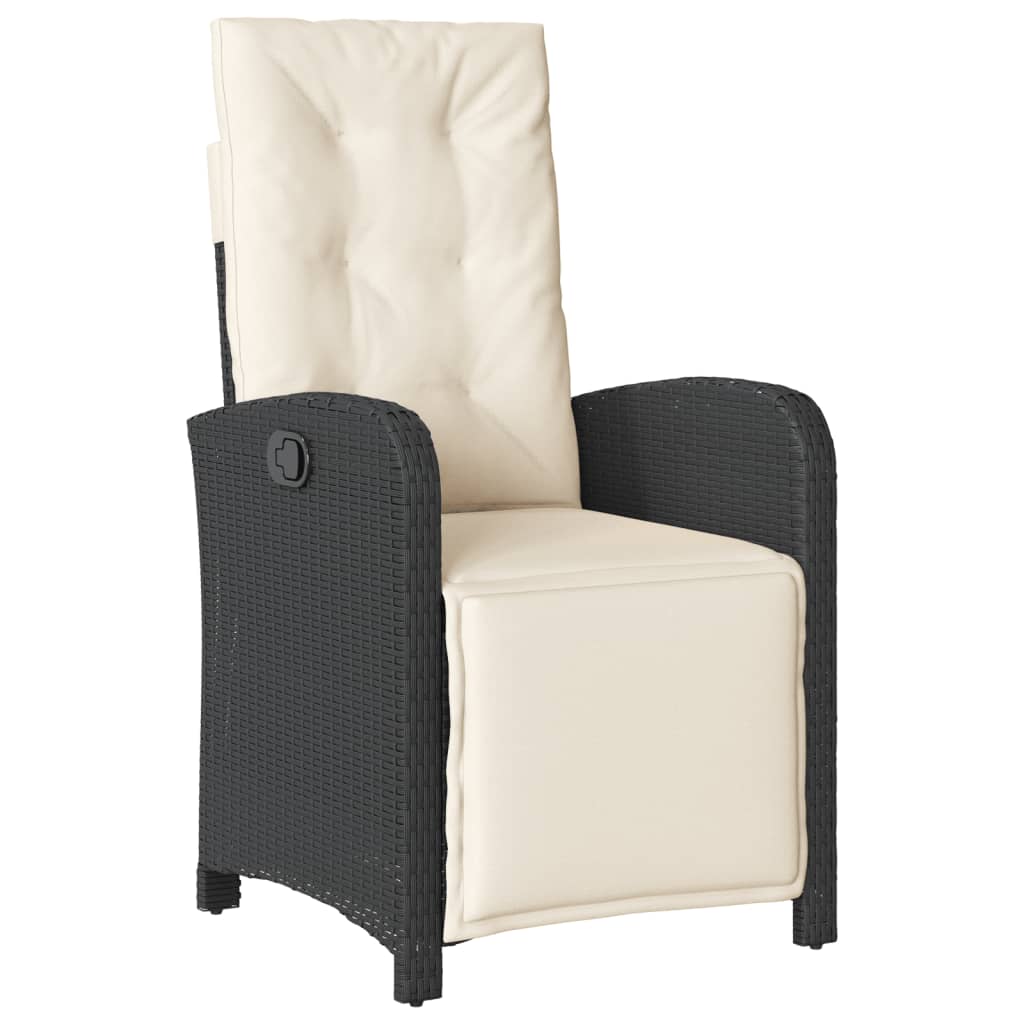 vidaXL 7-delige Tuinset met kussens poly rattan zwart afbeelding