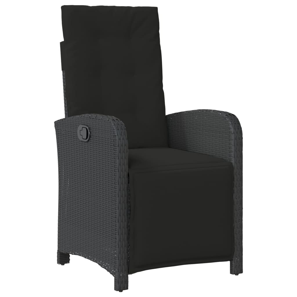 Thumbnail - vidaXL 3-tlg. Bistro-Set mit Kissen Schwarz Poly Rattan