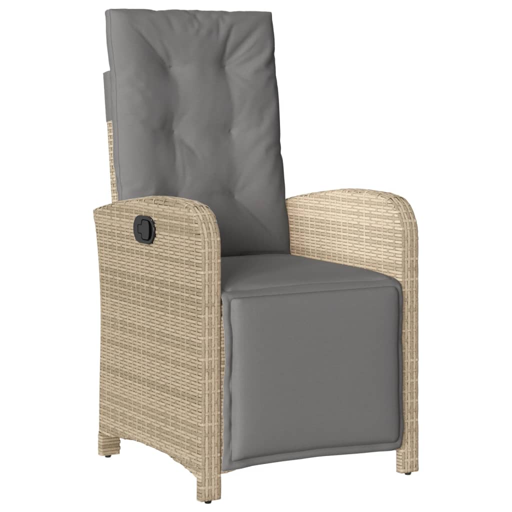 vidaXL 9-delige Tuinset met kussens poly rattan beige afbeelding