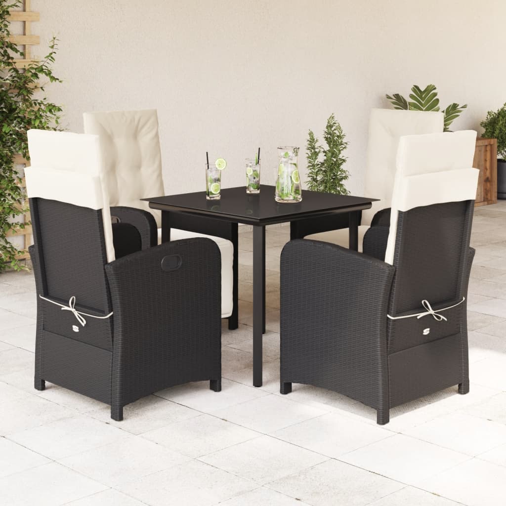 Bistrosæt Til Haven 3 Dele Med Hynder Polyrattan - 80 cm bordlængde / Rundt ben / 4