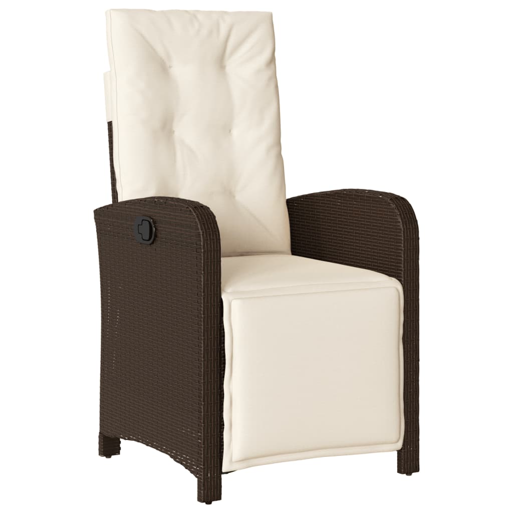 vidaXL 5-delige Tuinset met kussens poly rattan bruin afbeelding