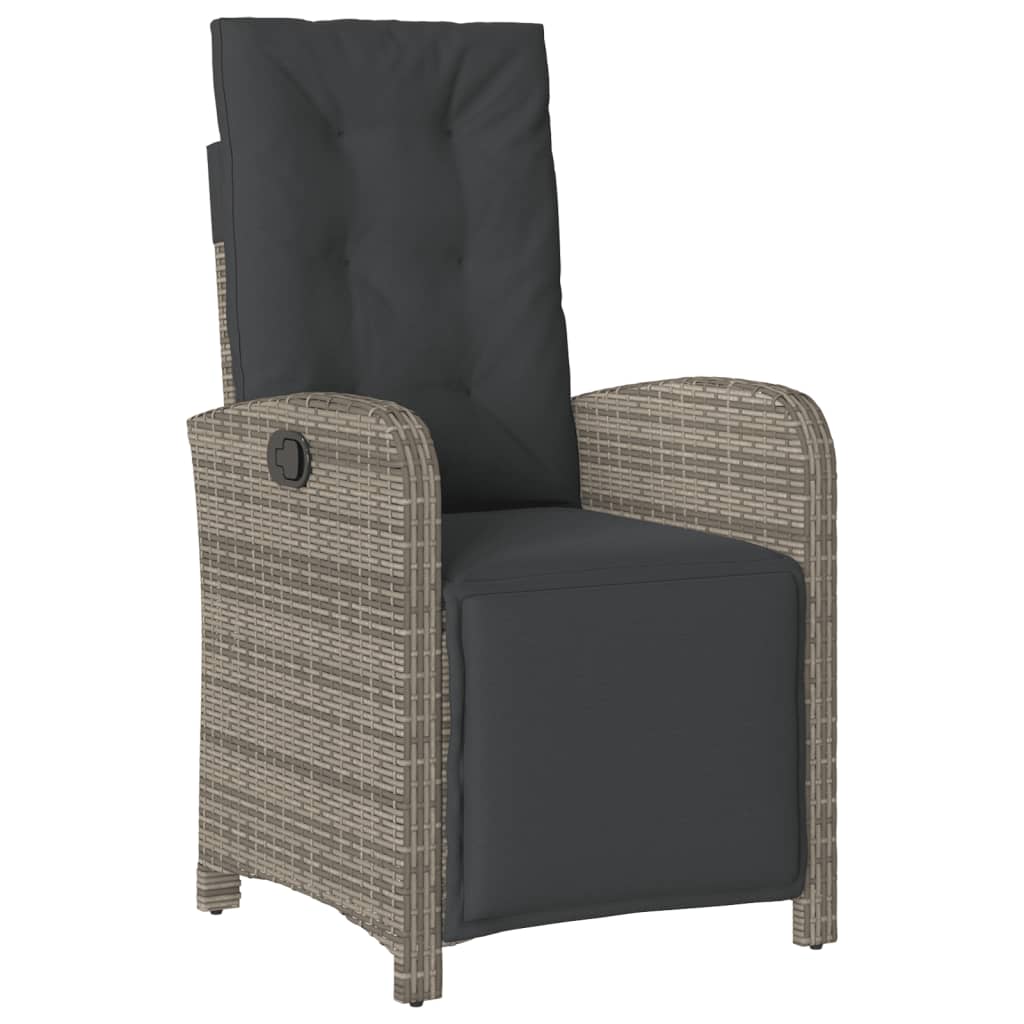 vidaXL 7-delige Tuinset met kussens poly rattan grijs afbeelding