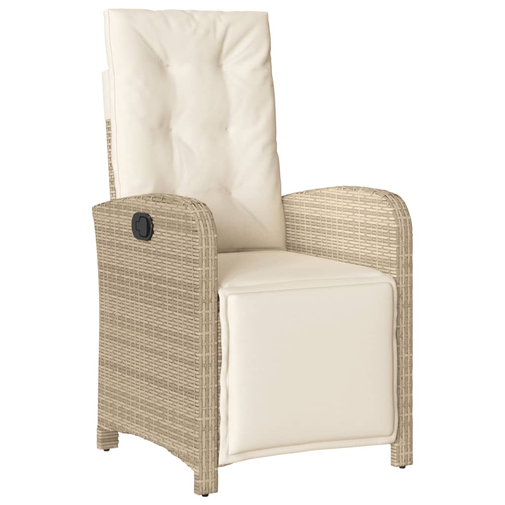 vidaXL 5-delige Tuinset met kussens poly rattan beige afbeelding